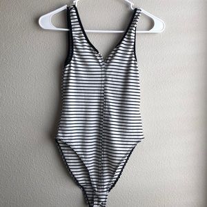 Striped body suit